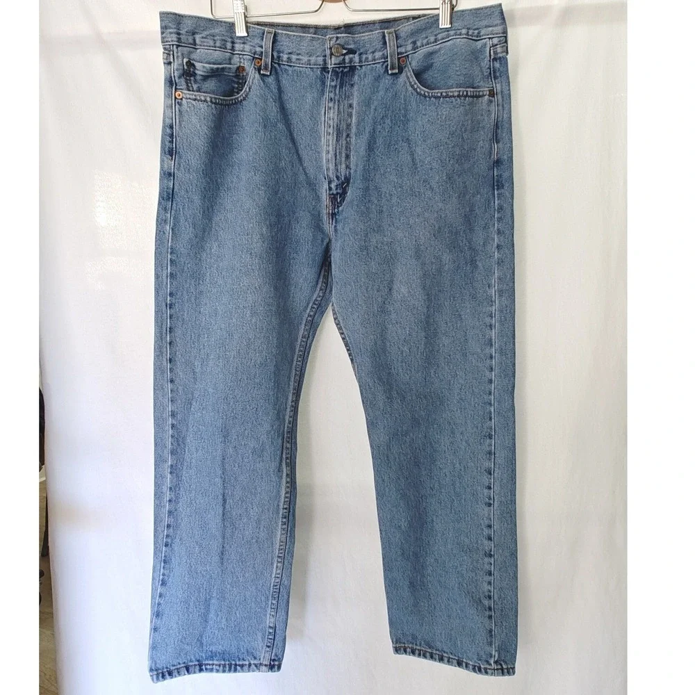 Levi's 505 Regular Fit Jeans 40 x‎ 29 Blue Medium Wash Straight Leg Denim 2019